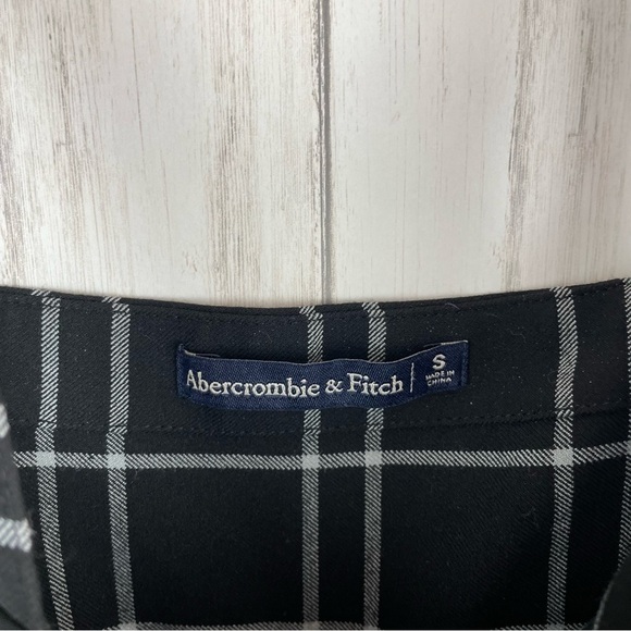 Abercrombie & Fitch black and white plaid belted dress Small - Picture 3 of 5